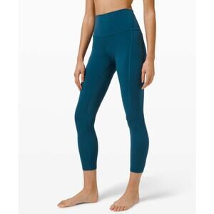 LULULEMON Align High Rise Pant Size 18 Blue Borealis 25" Inseam Pockets EUC